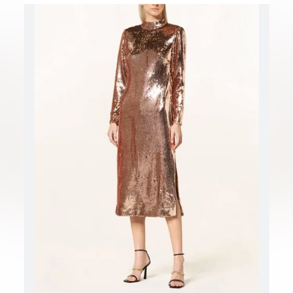 Ted Baker London Brooklyn Pink Sequin Long Sleeve Dress Ted 0 US 2 NWT NEW